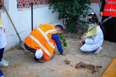 تنفيذ نشاط تجميل البيئة المدرسية للمدارس المستهدفة