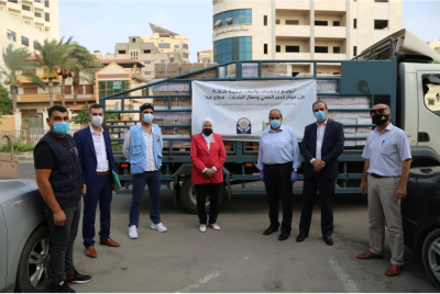 PFESP and MoL distribute sanitizing products in Gaza